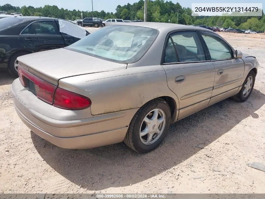 2000 Buick Regal Ls VIN: 2G4WB55K2Y1314479 Lot: 39992508