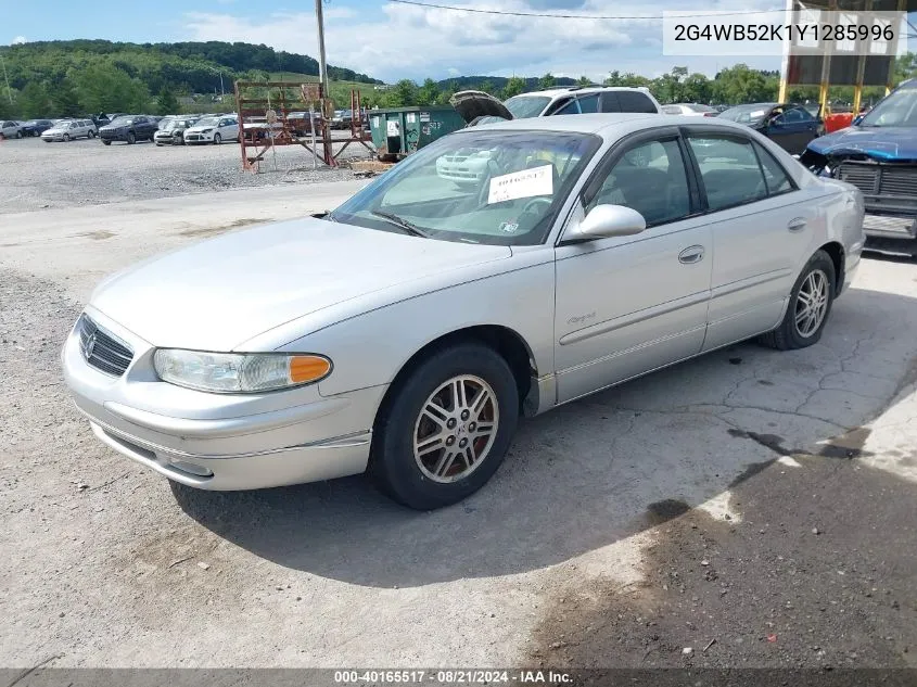 2000 Buick Regal Ls VIN: 2G4WB52K1Y1285996 Lot: 40165517