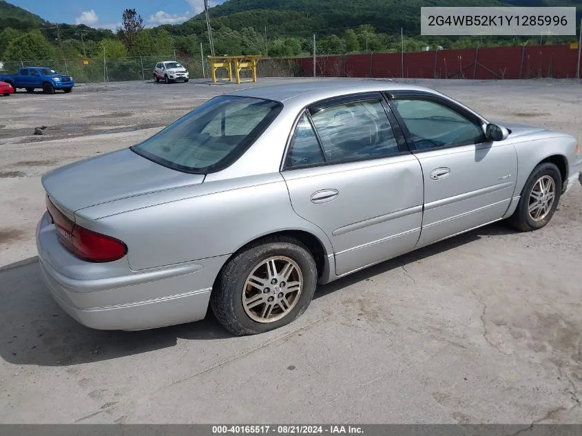 2000 Buick Regal Ls VIN: 2G4WB52K1Y1285996 Lot: 40165517