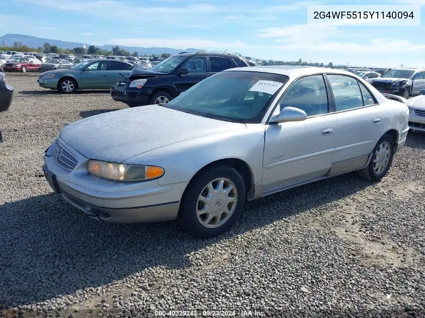 2000 Buick Regal Gs VIN: 2G4WF5515Y1140094 Lot: 40329243