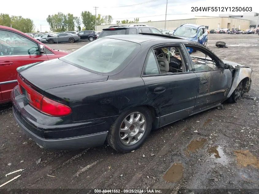 2000 Buick Regal Gs VIN: 2G4WF5512Y1250603 Lot: 40441552