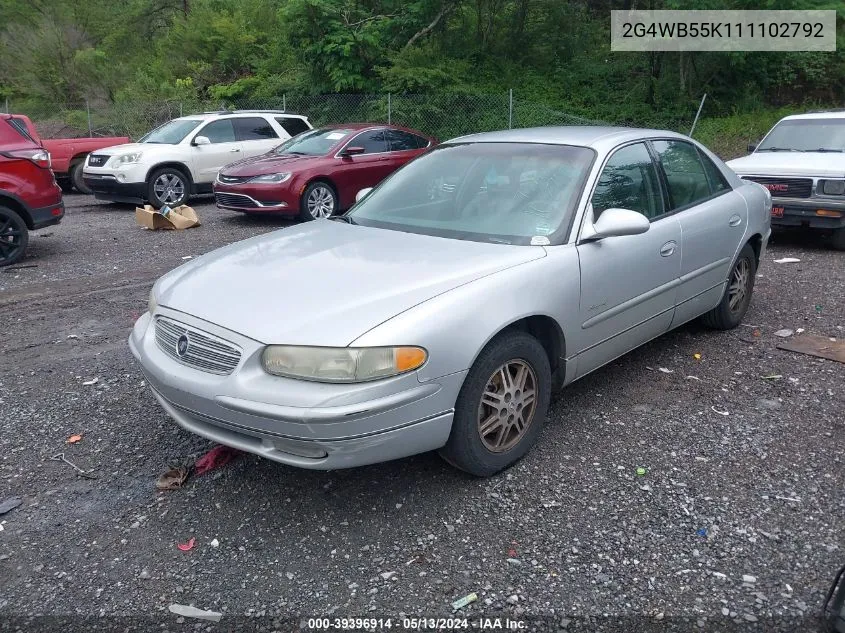 2001 Buick Regal Ls VIN: 2G4WB55K111102792 Lot: 39396914