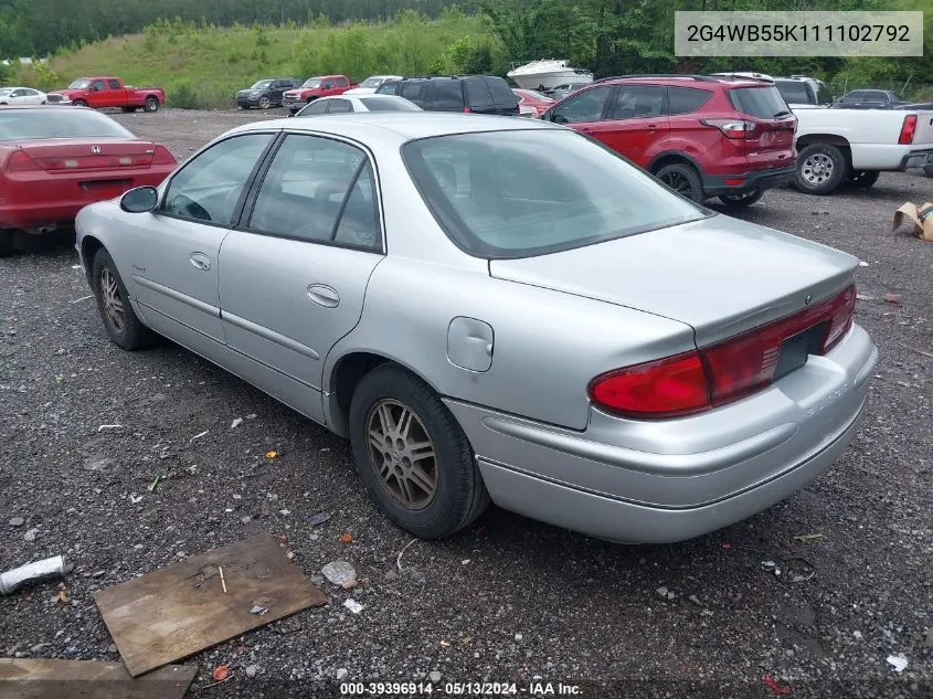 2001 Buick Regal Ls VIN: 2G4WB55K111102792 Lot: 39396914