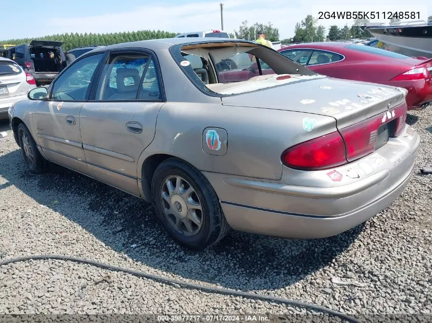 2001 Buick Regal Ls VIN: 2G4WB55K511248581 Lot: 39877717