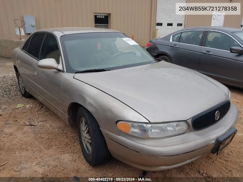 2002 Buick Regal Ls VIN: 2G4WB55K721278358 Lot: 40402219