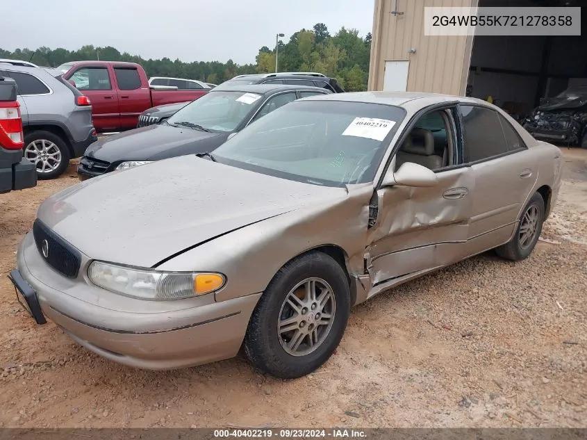 2002 Buick Regal Ls VIN: 2G4WB55K721278358 Lot: 40402219