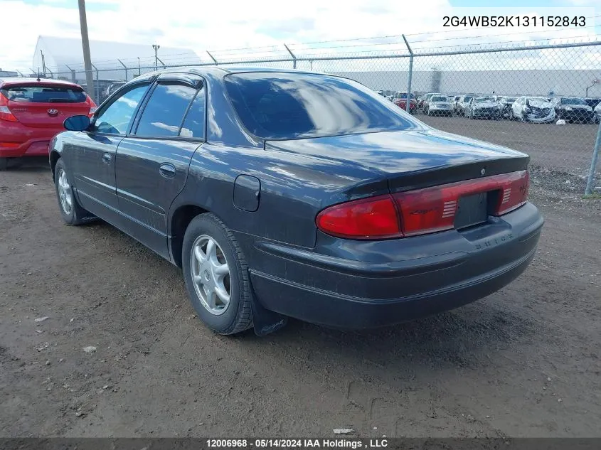 2003 Buick Regal VIN: 2G4WB52K131152843 Lot: 12006968