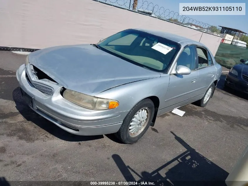 2003 Buick Regal Ls VIN: 2G4WB52K931105110 Lot: 39995238