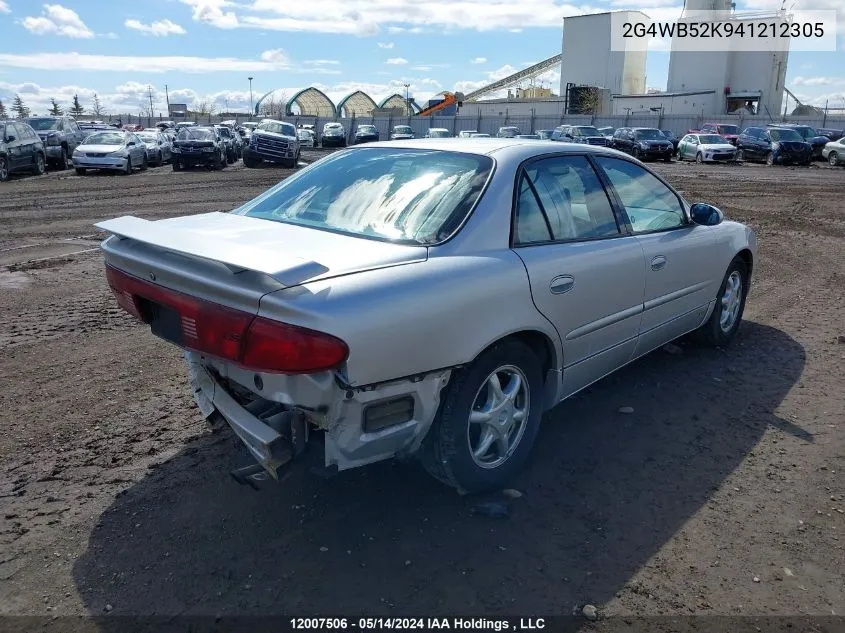 2004 Buick Regal VIN: 2G4WB52K941212305 Lot: 12007506