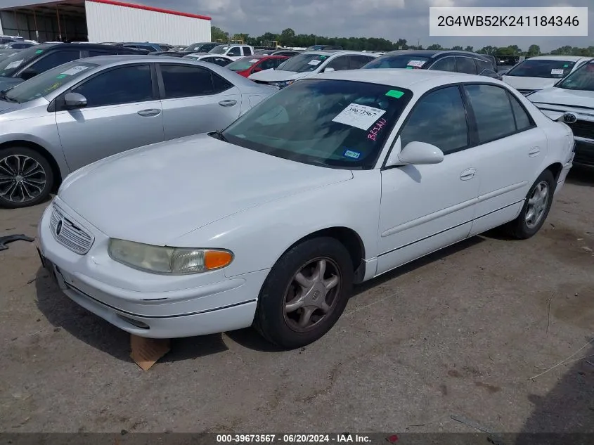 2004 Buick Regal Ls VIN: 2G4WB52K241184346 Lot: 39673567