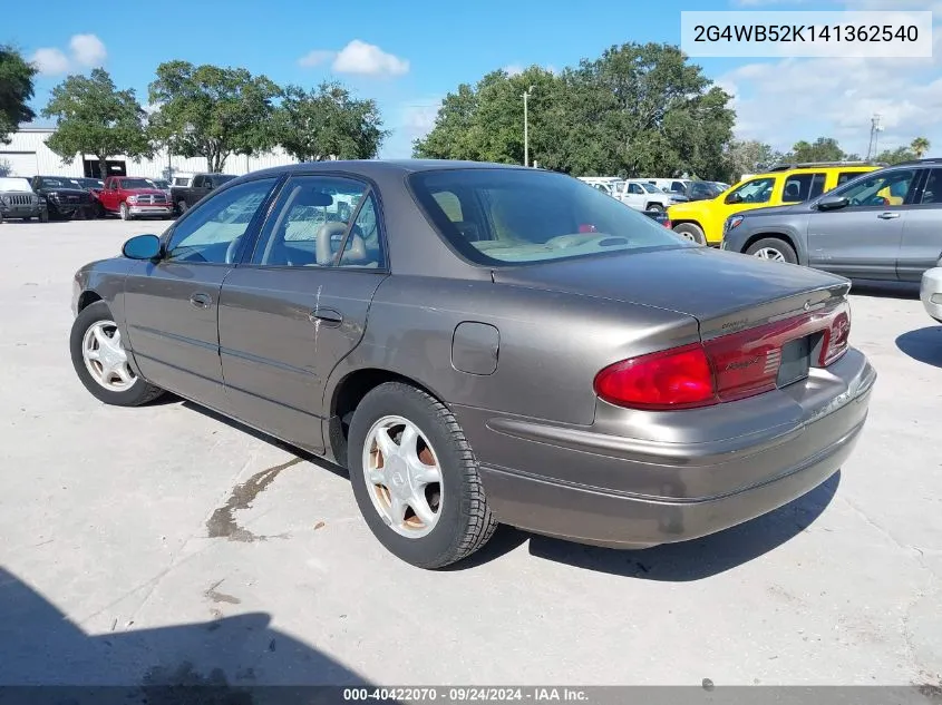 2004 Buick Regal Ls VIN: 2G4WB52K141362540 Lot: 40422070