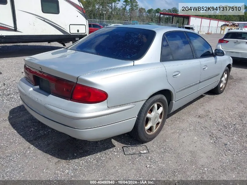 2G4WB52K941317510 2004 Buick Regal Ls