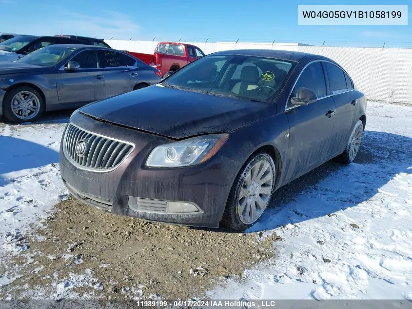 2011 Buick Regal Cxl VIN: W04G05GV1B1058199 Lot: 11989199