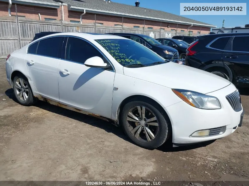 2011 Buick Regal Cxl VIN: 2G4G05GV4B9193142 Lot: 12024630