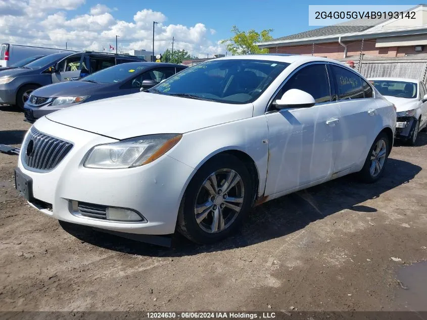 2011 Buick Regal Cxl VIN: 2G4G05GV4B9193142 Lot: 12024630