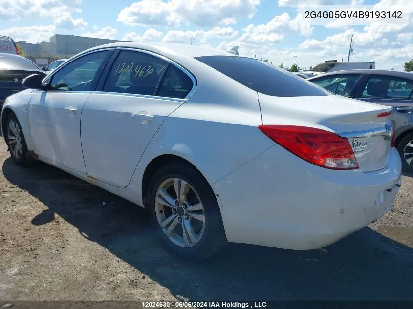 2011 Buick Regal Cxl VIN: 2G4G05GV4B9193142 Lot: 12024630