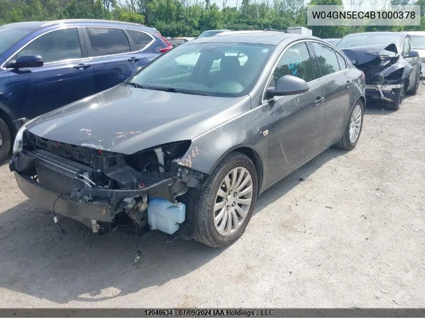 W04GN5EC4B1000378 2011 Buick Regal