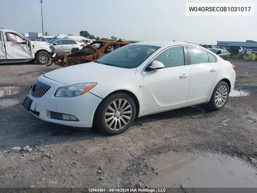 2011 Buick Regal VIN: W04GR5EC0B1031017 Lot: 12063981