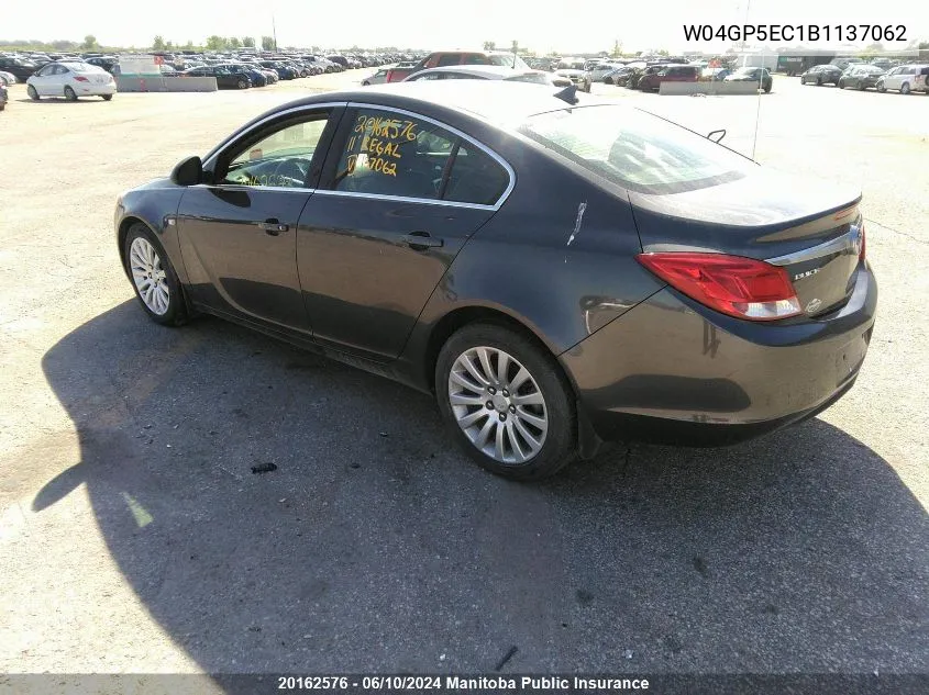 2011 Buick Regal Cxl VIN: W04GP5EC1B1137062 Lot: 20162576