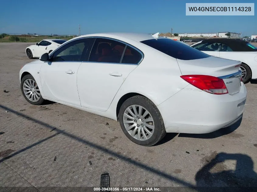 2011 Buick Regal Cxl Rl1 VIN: W04GN5EC0B1114328 Lot: 39438356