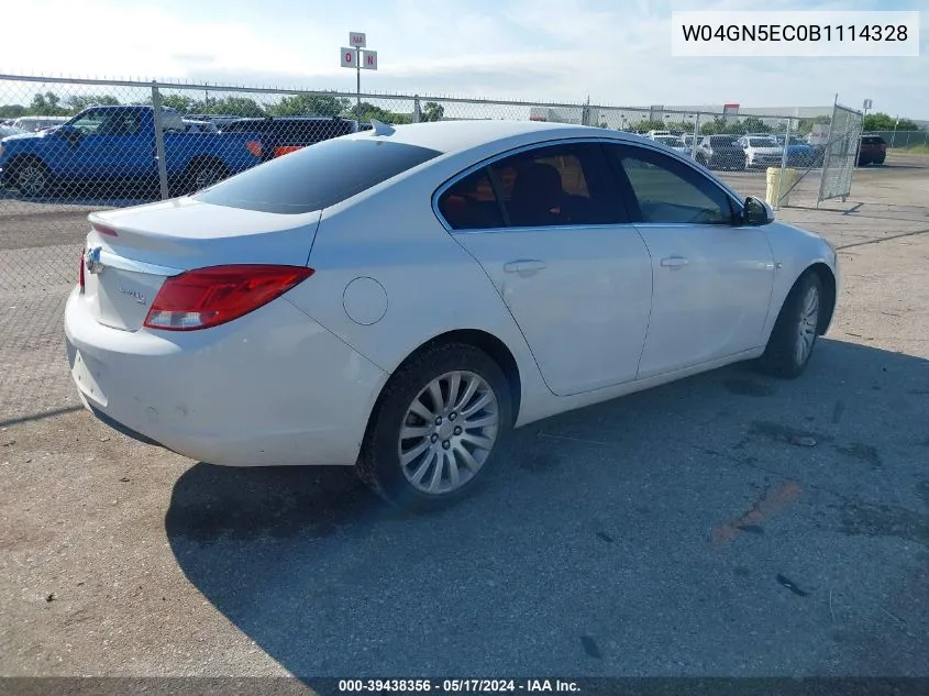 2011 Buick Regal Cxl Rl1 VIN: W04GN5EC0B1114328 Lot: 39438356