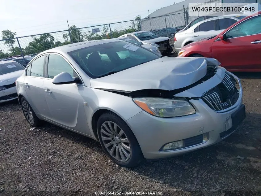 2011 Buick Regal Cxl Russelsheim VIN: W04GP5EC5B1000948 Lot: 39554252