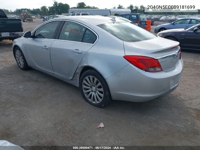 2011 Buick Regal Cxl Oshawa VIN: 2G4GN5EC0B9181699 Lot: 39599471