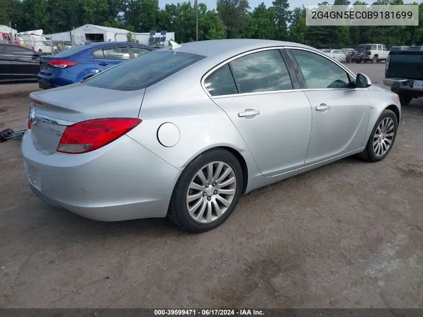 2011 Buick Regal Cxl Oshawa VIN: 2G4GN5EC0B9181699 Lot: 39599471