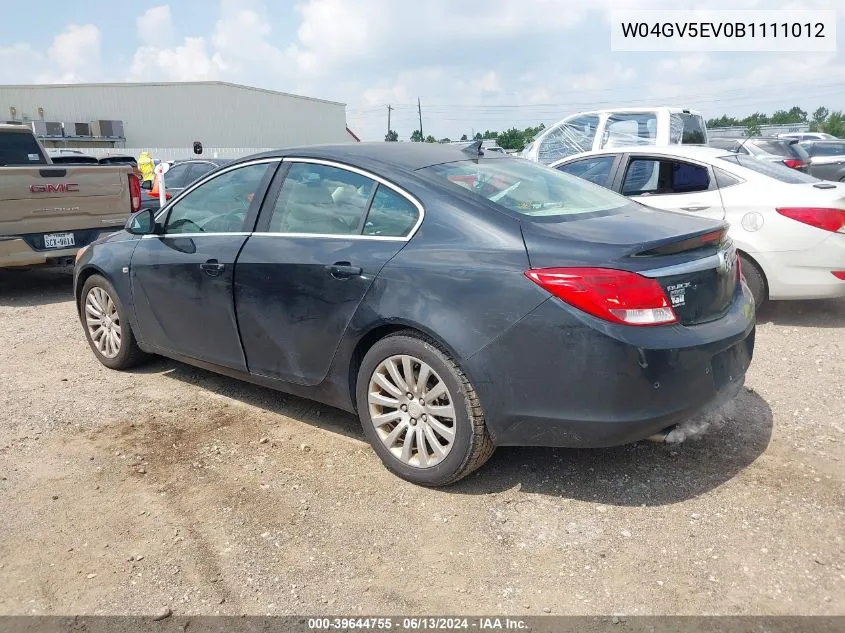 2011 Buick Regal Cxl Turbo Russelsheim VIN: W04GV5EV0B1111012 Lot: 39644755