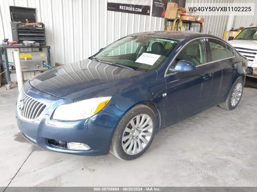 2011 Buick Regal Cxl VIN: W04GY5GVXB1102225 Lot: 39705954