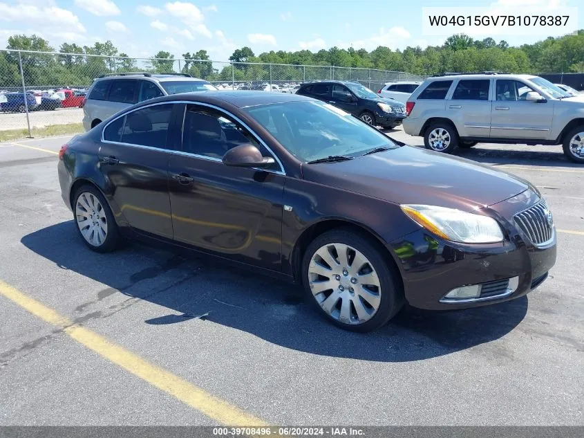 W04G15GV7B1078387 2011 Buick Regal Cxl