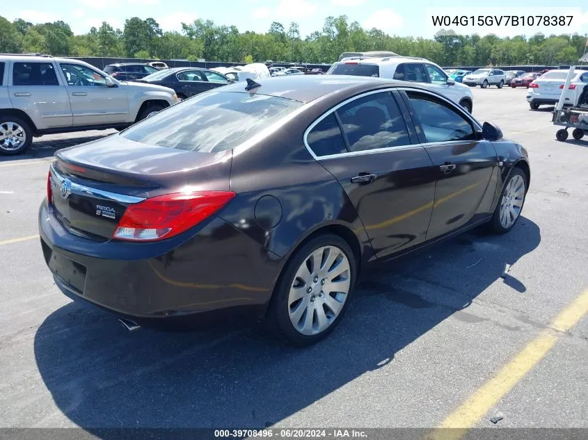 2011 Buick Regal Cxl VIN: W04G15GV7B1078387 Lot: 39708496