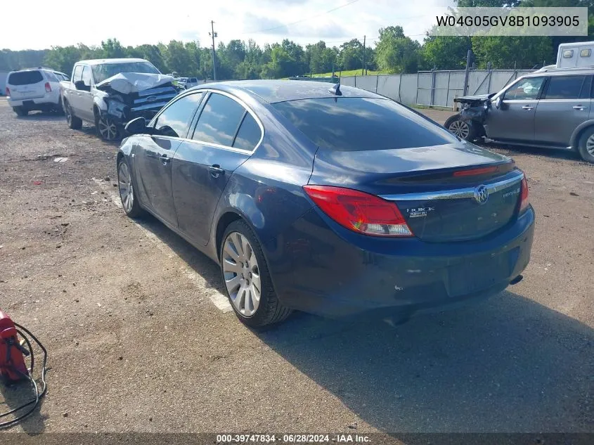 2011 Buick Regal Cxl VIN: W04G05GV8B1093905 Lot: 39747834