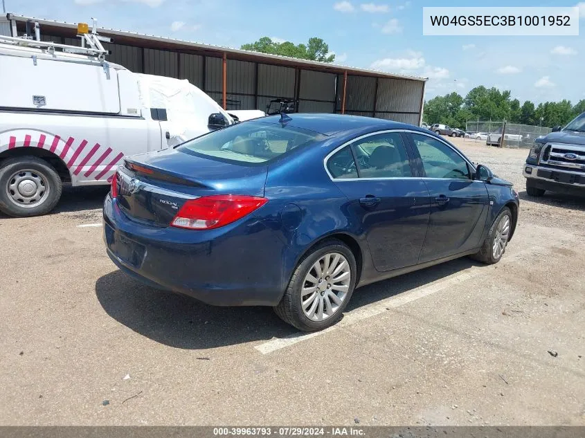 2011 Buick Regal Cxl VIN: W04GS5EC3B1001952 Lot: 39963793