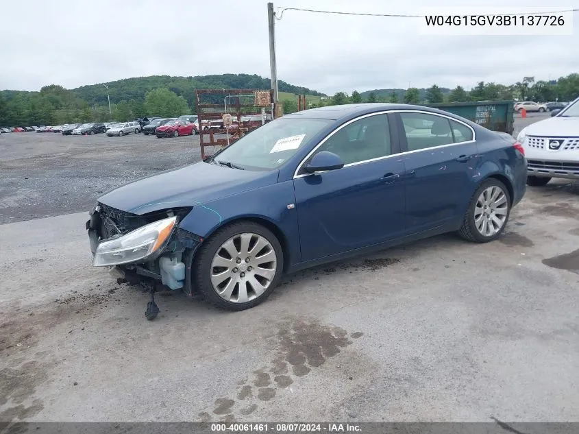 2011 Buick Regal Cxl Turbo Russelsheim VIN: W04G15GV3B1137726 Lot: 40061461