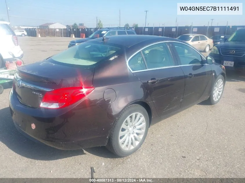 2011 Buick Regal Cxl Russelsheim VIN: W04GN5EC7B1111491 Lot: 40087313