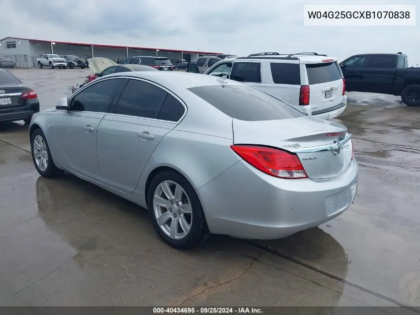 2011 Buick Regal VIN: W04G25GCXB1070838 Lot: 40434695