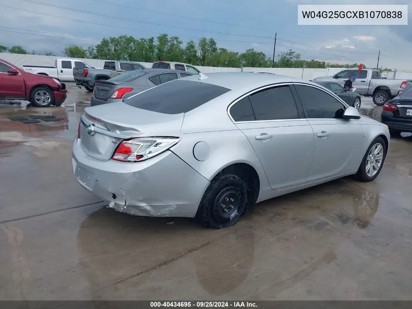 2011 Buick Regal VIN: W04G25GCXB1070838 Lot: 40434695