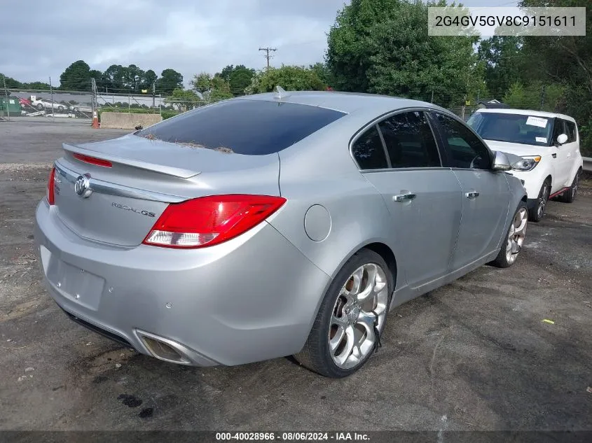 2012 Buick Regal Gs VIN: 2G4GV5GV8C9151611 Lot: 40028966