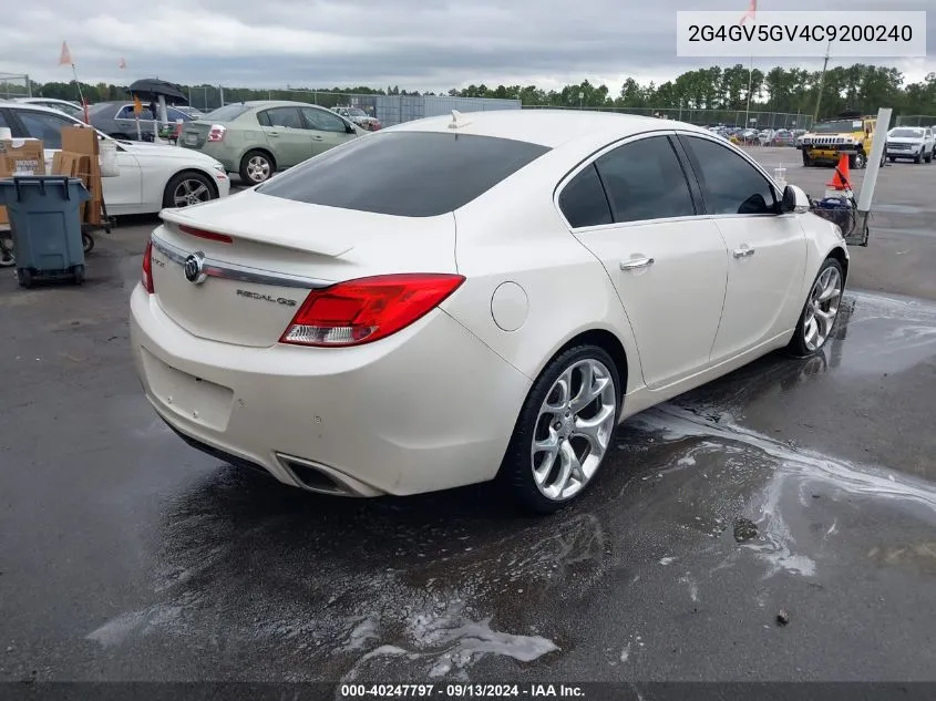 2012 Buick Regal Gs VIN: 2G4GV5GV4C9200240 Lot: 40247797