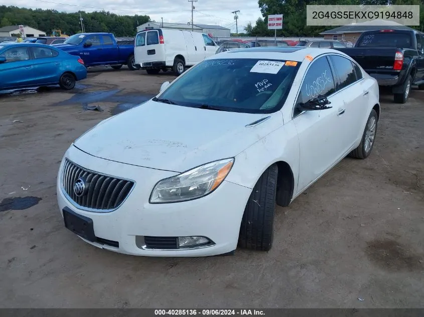 2012 Buick Regal Premium VIN: 2G4GS5EKXC9194848 Lot: 40285136