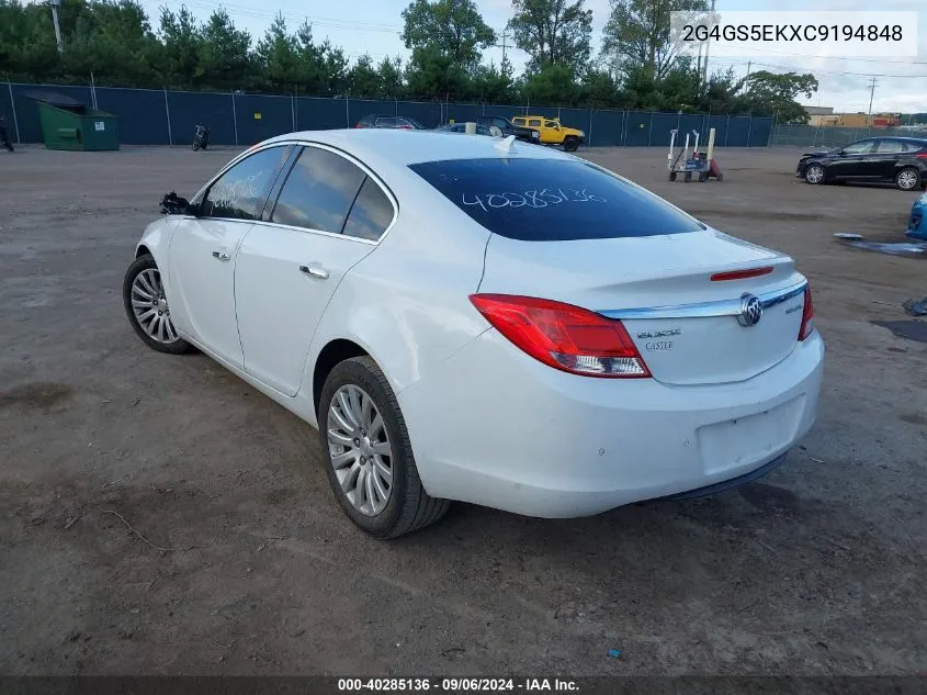 2G4GS5EKXC9194848 2012 Buick Regal Premium