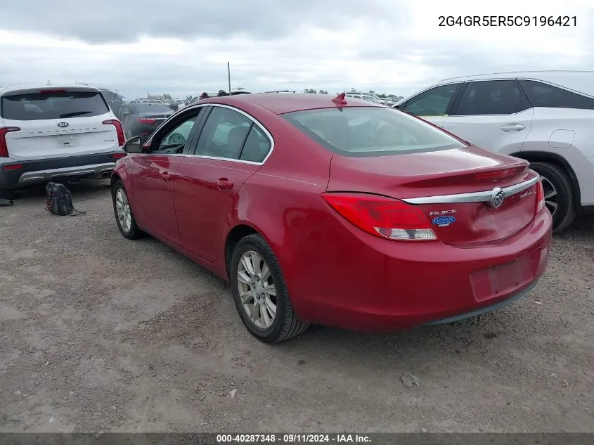 2012 Buick Regal VIN: 2G4GR5ER5C9196421 Lot: 40287348