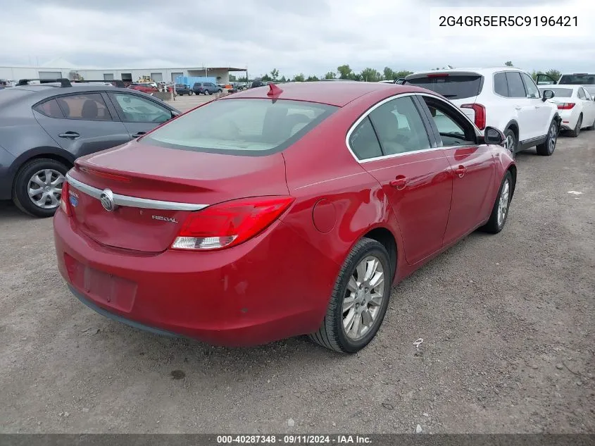 2012 Buick Regal VIN: 2G4GR5ER5C9196421 Lot: 40287348