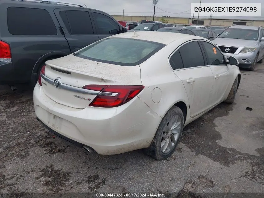 2014 Buick Regal Turbo VIN: 2G4GK5EX1E9274098 Lot: 39447323