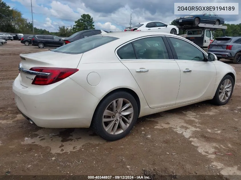 2014 Buick Regal Turbo Premium Ii VIN: 2G4GR5GX8E9194189 Lot: 40344937