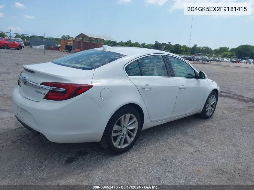 2015 Buick Regal Turbo VIN: 2G4GK5EX2F9181415 Lot: 39452478