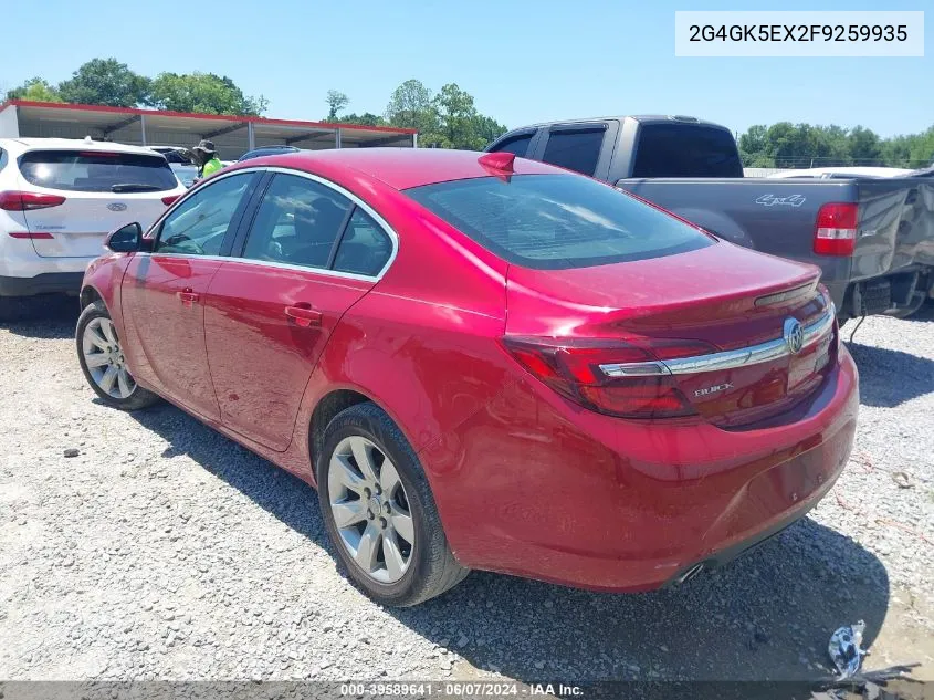 2015 Buick Regal Turbo VIN: 2G4GK5EX2F9259935 Lot: 39589641