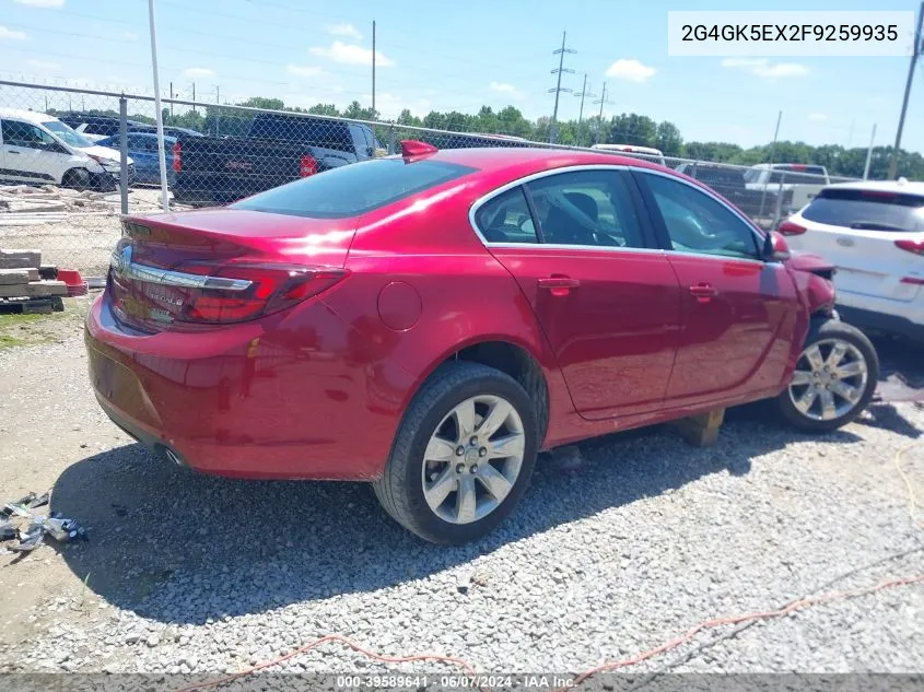 2015 Buick Regal Turbo VIN: 2G4GK5EX2F9259935 Lot: 39589641