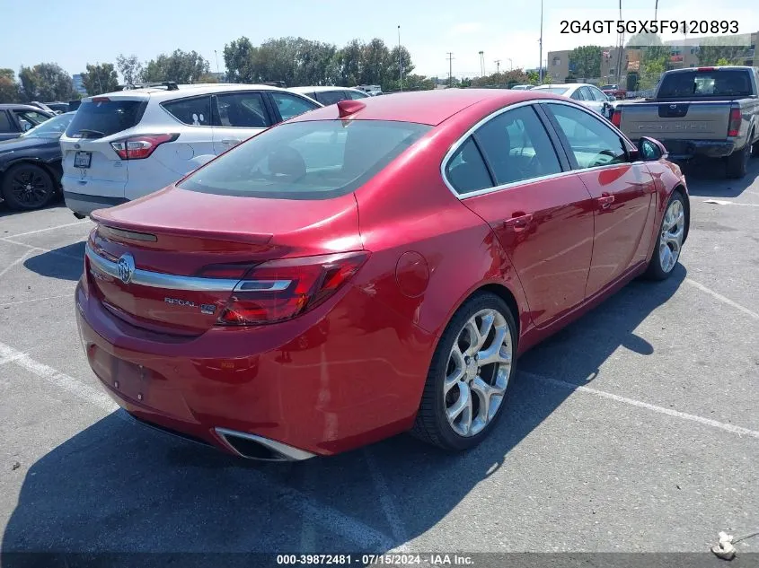 2015 Buick Regal Gs VIN: 2G4GT5GX5F9120893 Lot: 39872481